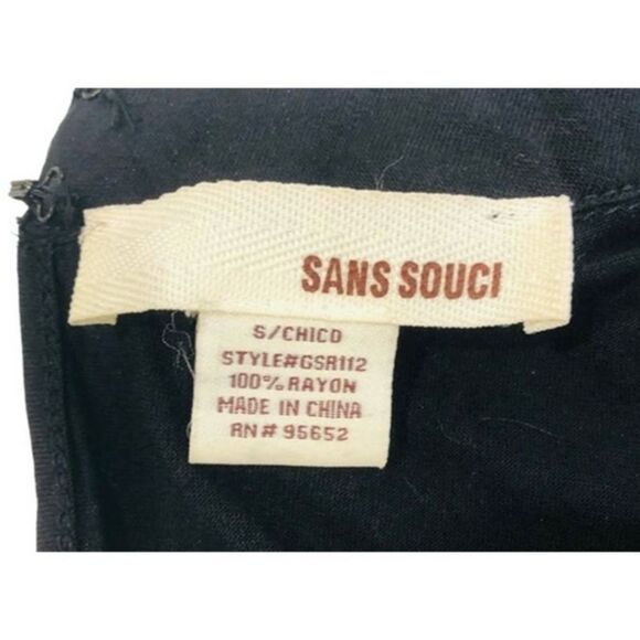 Sans Souci Black Pearl Neck Embellished Jumpsuit Small - Picture 4 of 4